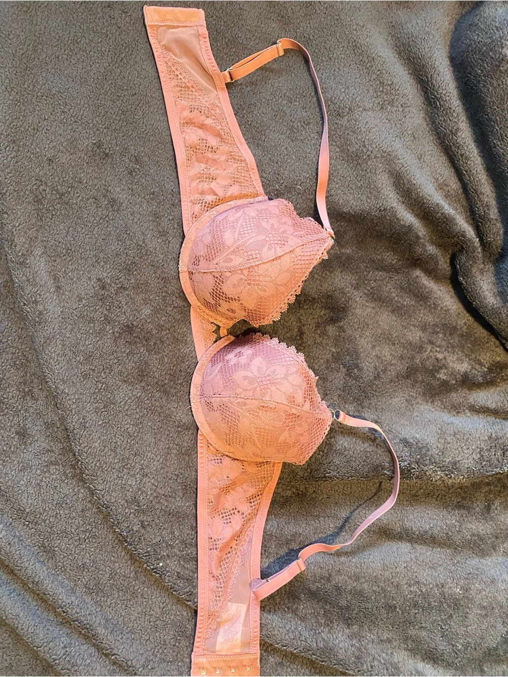 Aerie Lace Underwire Push-Up Bra - Peach Pink